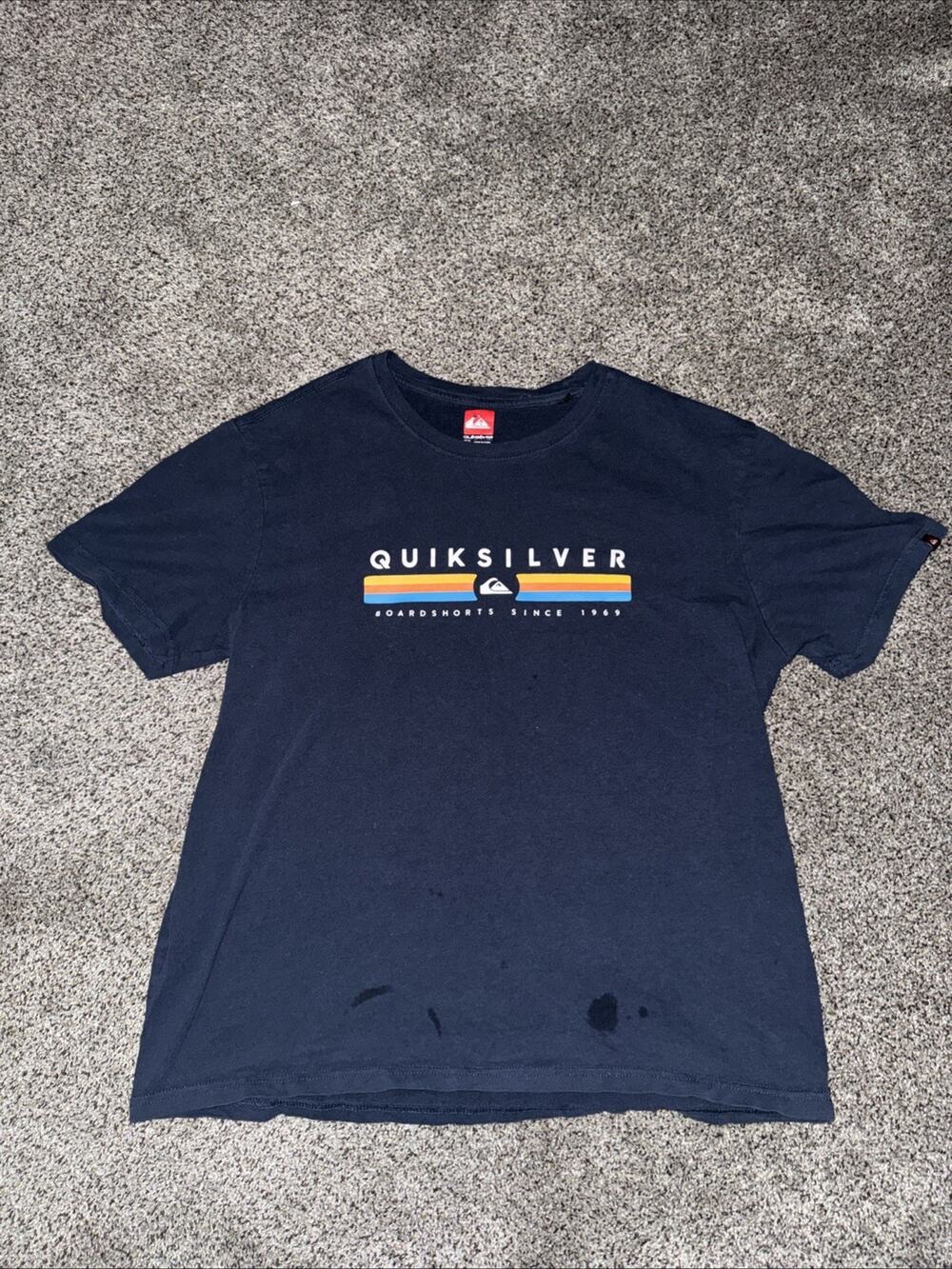 Quicksilver T-shirt Black with Color Graphic/Logo Men's Size Large